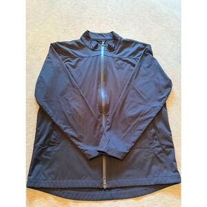 G/FORE Mens Golf Jacket Navy Blue Full Zip Skull Logo Performance Large